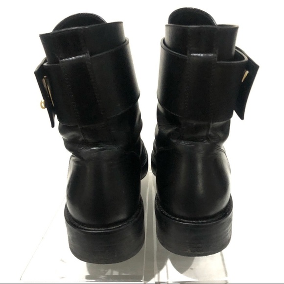 Authentic Louis Vuitton Wonderland Leather Moto Combat Military Boots 7.5 - Picture 5 of 11